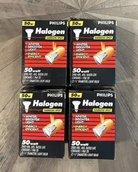 50par20 Philips 50par20/hal/nsp9 Bundle Of 4 Par20 50w Narrow Spot Lamp Nsp9 Track Lighting Bulb New