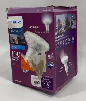 55803 Philips Lot Of 2 100 W Equivalent Daylight Dimmable 15w Led Indoor Floodlight #2