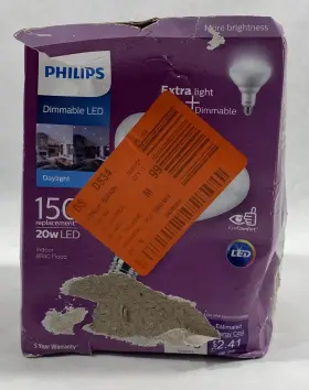 558056 Philips 5x 150w Equivalent Daylight Dimmable Led Eye Comfort 20w Br40 Flood