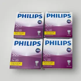7par20 Philips 7par20/led/f40/830/e26/gl/dim Nib Lot Of 4 7w Led Par 20 Lamps 3k X4