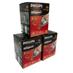 812946 Philips Halogena 75w Indoor Outdoor Spot Light Bulbs 1000 Lumens Par30l Lot Of 3