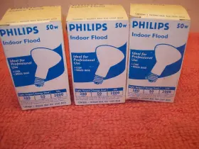 814504 Philips 3-pack Indoor Flood Lamp Bulb 380 Lumens 50w 2000 Hours R20 Free Ship