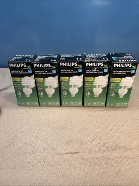 816698 Philips Lot Of 5 Mini Twister 23 Watts 100 Last 11 Years Soft White