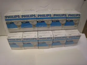 818124 Philips 2 Packs Of 5 - Mr16 50w 12v Base Gu5.3 Halogen Lamp Sealed Factory Pack