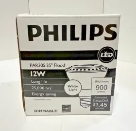 9290011129 Philips Phillips 120v 12w Par30s Led White Light Flood 35 Dimmable 900 Lumens 25k Hrs
