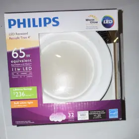 9290011758 Philips Led Recessed Retrofit Trim 4 Inch 65w Eq 11w Soft White Cri 90