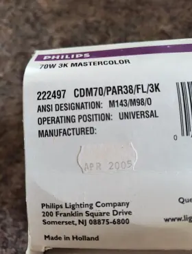 Cdm70par38 Philips Cdm70par38/fl/3k 222497 Cdm70/par38/fl/3k E26 Ceramic Metal Halide Master Color Lamp #3