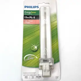 Philips Lighting 046677230104 Phillips 13w Pl-s Soft White 2700k 800 Lumens Gx 23 2-pin Base Magnetic Ballast