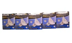 Mrc16 Philips 5 New 20w 12v 24 Deg Long Life Halogen Lamp Lot Of