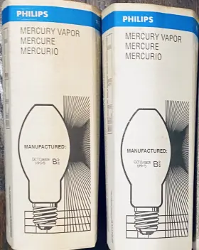 H33gl-400 Phillips 803427 400w Mercury Vapor Lightbulbs H33gl-400/dx Nos Set Of Two