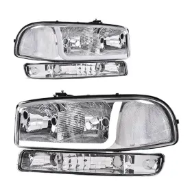 02hla4541bww Pit66 Led Drl Bar Headlights Assembly For Gmc Sierra 1999-2007 2001-2007 99-06