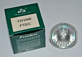 Plusrite H02011630001 Mr11 Ftd/c 12v 20w 2-pin Dichroic Tungsten Halogen Lamp G4.0 New