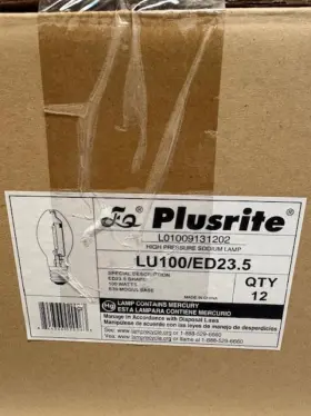 Ed23.5 Plusrite Lu100/ed23.5 100 Watt Lamp Case Of 12 New Unopened
