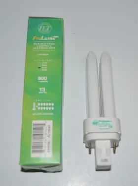 Pld13 Prolume Pld13/d/41 13w D/e 4100k 900 Lum Double Tube Compact Fluorescent 12 000 Hours Lamp #3