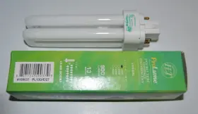 Pld13 Prolume Pld13/e/27 13w D/e 2700k 900 Lum Double Tube Compact Fluorescent 12 000 Hours Lamp #2