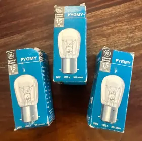 Pygmy 021731318269 3 15w Bc Clear Light Bulb Sign Lamp 240v Standard Bayonet Cap Fitting B22