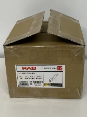 Plc-9-0-835-hyb Rab Box Of 12 Led Bulbs G24d 7w Neutral White 3500k New In
