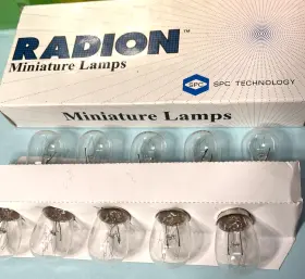 Radion 6s6dc/130v Box Of 10 Spc Miniature Lamp S6 130v 6w Ba15d Bayonet