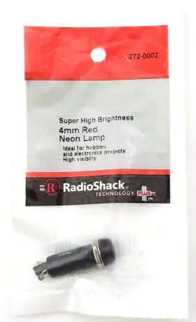 272-0002 Radioshack Radio Shack 4mm Red Neon Lamp Assembly 110 Vac 1.2ma Max 10.2mm Mountin