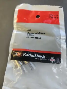 272-1110 Radioshack Radio Shack #272-1110 Miniature Bayonet Base Lamp 6.3v 150ma #47