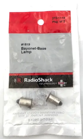 272-1119 Radioshack Radio Shack Pack Of 2 Miniature Lamps 1819 28 Volt 40ma Mini Bayonet