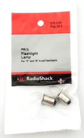 272-1151 Radioshack Radio Shack Pack Of 2 Flashlight Lamps Pr13 4.75 Volt 500ma Mini Flange