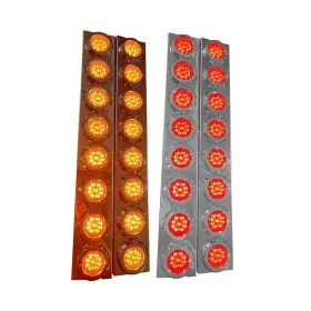 Bs-102-195 Rddy Start 102-196 2 Pair Front Air Cleaner Light Bar Bracket Lights Red And Yellow Led With Clear