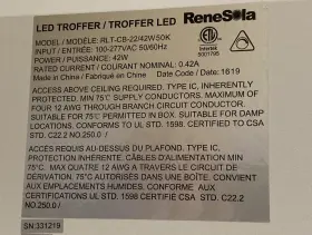 Rlt-cb-22 Renesola Rlt-cb-22/42w50k Rensola 42w Led Troffer 2x2 Ac100-277v #2