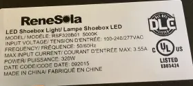 Rsf320b01 Renesola Rensola 320w 100-277v Led Shoebox Light Fixture 5000k #2 Rsf320b01 Renesola Rensola 320w 100-277v Led Shoebox Light Fixture 5000k #2