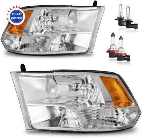 Roadeal Rd-dgpu09v200 Headlights For Dodge Ram 1500 2500 3500 2009-2018 With High Low Beam Bulbs