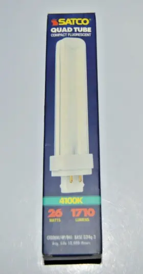 G24q-3 Satco Cfd26w Lighting 56340 26w Compact Fluorescent Bulb 4-pin Base 4100k New