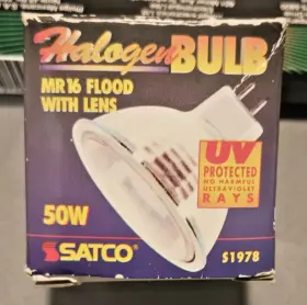 Gx5.3 Satco S1978 New 50w Mr16 120v Exn With Flood Lens Bi Pin Base