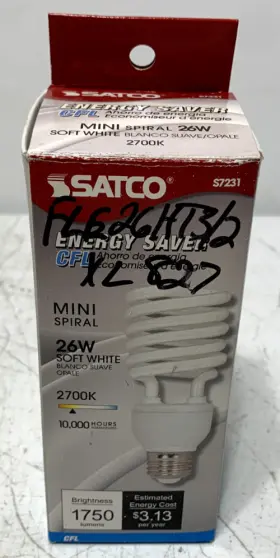 S7231 Satco Mini Spiral Bulb 26w 2700k Lot Of 2