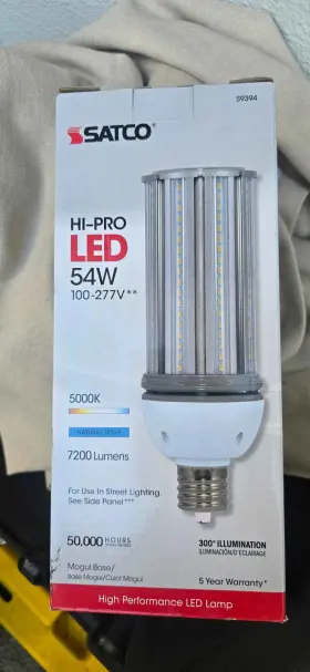 S9394 Satco Hi-pro Led 54w 5000k Natural Light 7200 Lumens Mogul Base