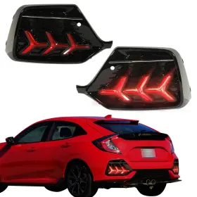 Brake17-21 Sdtssyve Led Fog Lights Lamp Fit For 2017-2021 Honda Civic Sport Hatchback Rear Reflec