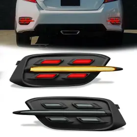Rf-008-1b Sinyato Indust Led Rear Bumper Reflector Lights For 2016-2021 10th Gen Civic Lx Ex Sedan Ta