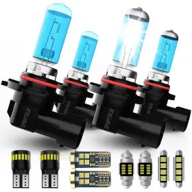 Spbrtbub 9005 9006 12in Headlights Bulbs Lights Interior Kits Compatible With Chevrolet Silverado/gmc