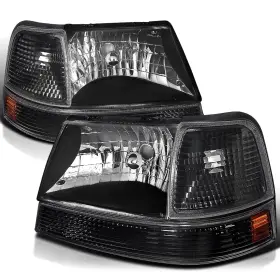 Spec-d Tuning Bd-2lclh-ran98jm-abm Spec-d 4pc Black Headlights Signal Corner Lights Compatible With 199