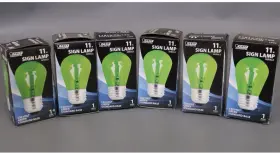 Standard 017801020755 Set Of 10 Feit Electric 11w 130v Green Base Signal Light Bulbs