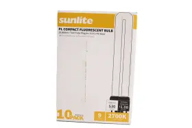 Sunlite 653703405025 Pack Of 10 9w Pl 2pin Single Ushaped Twin Tube G23 Plugin 2700k Warm Whi #3