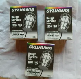 100w Sylvania 046135129940 Rough Service Frosted Bulbs 6 Shock Resistant New In Box A19 100w Sylvania 046135129940 Rough Service Frosted Bulbs 6 Shock Resistant New In Box A19