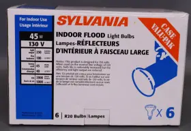 Sylvania 046135156762 Incandescent Reflector Lamp R20 45 Watt 130 Volts Box Of 6