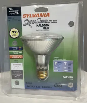 Sylvania 046135161568 Double Life 50w Halogen Flood Light Bulb Par 30 Ln New