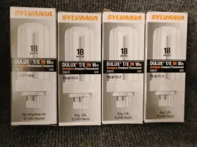 Sylvania 046135208768 Lot Of 4 20876 830 Dulux T/e In 18w Amalgam Compact Fluorescent Bulbs