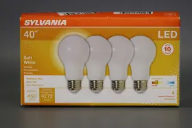 74084 Sylvania 046135740794 A19 Led Light Bulb 40 Watt 120v Soft White Pack Of 4 Bulbs 74084 Sylvania 046135740794 A19 Led Light Bulb 40 Watt 120v Soft White Pack Of 4 Bulbs