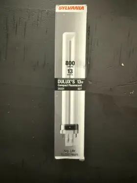 20331-827 Sylvania Dulux S 13w Compact Fluorescent Light 2 Pin 20331 New In Box
