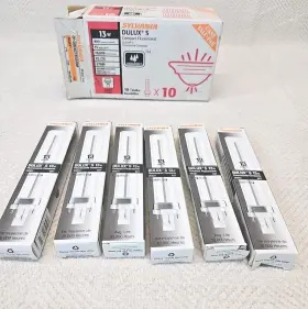 20331 Sylvania Lot Of 6 New 827 Dulux S 13w Compact Fluorescent Light Bulb