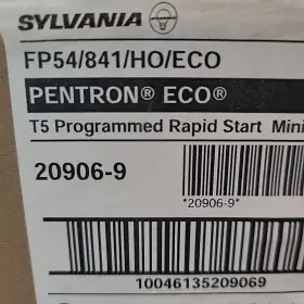 20906-9 Sylvania 40 Pentron Eco 54w T5 Miniature Bipin Bulbs 4100k Fp54/841/ho/eco Nib