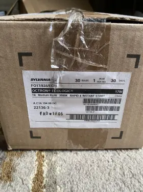 22136-3 Sylvania Fo17/835/eco New Case Of 30 Bulbs T8 Medium Bipin 3500k Nvruse #2