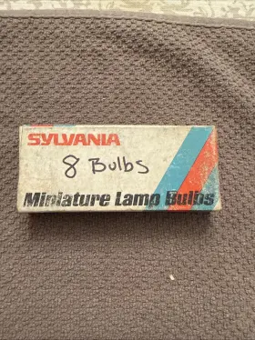 32159-0 Sylvania Box Of 8 No. 53 Miniature Globe Lamps Light Bulbs 12 Volt